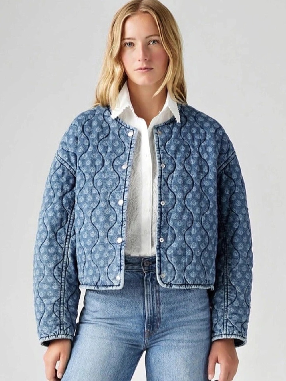 Levi's Blue Patterned Jean Jacket